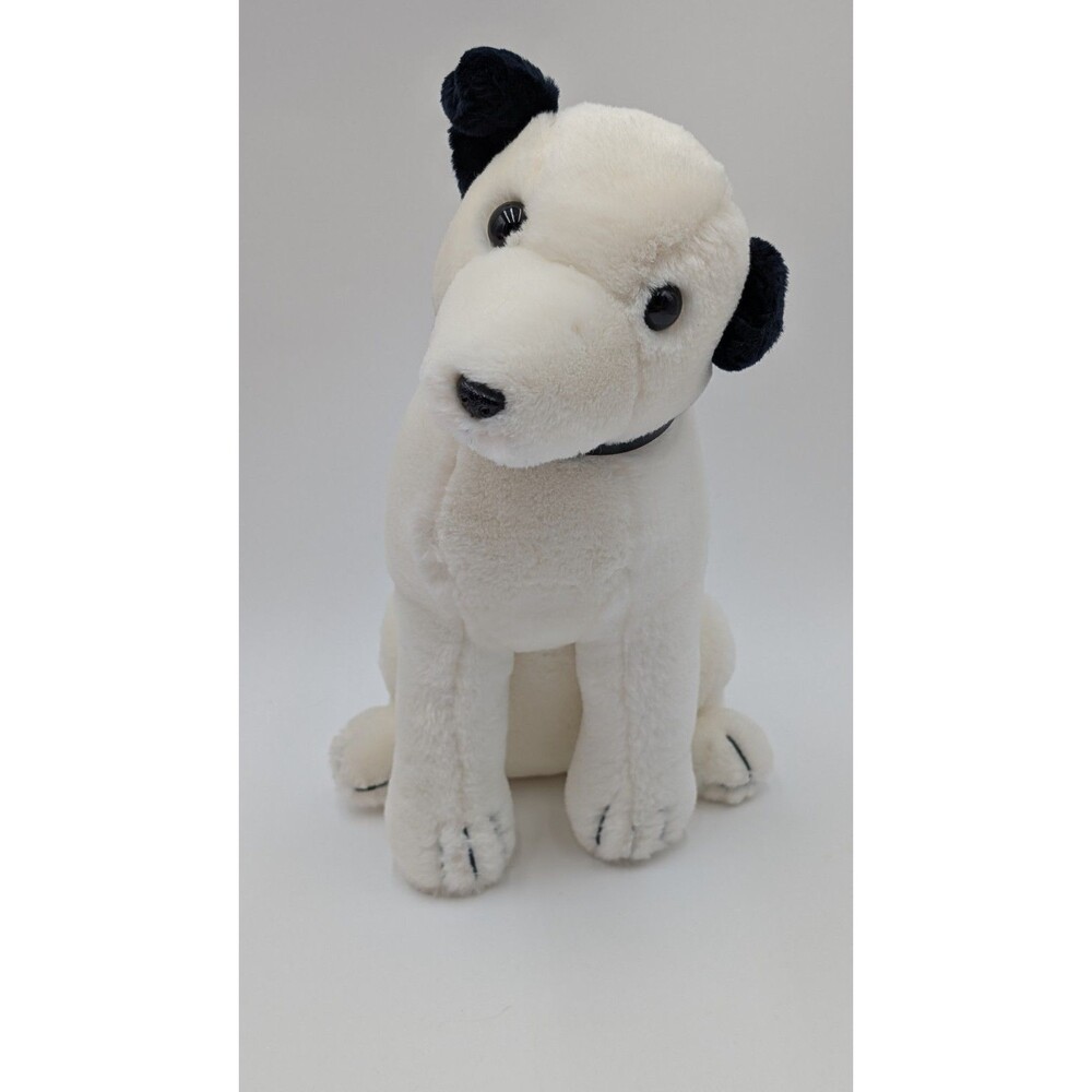 RCA Nipper Plush Toy White Puppy Dog Collar Advertisement 12”